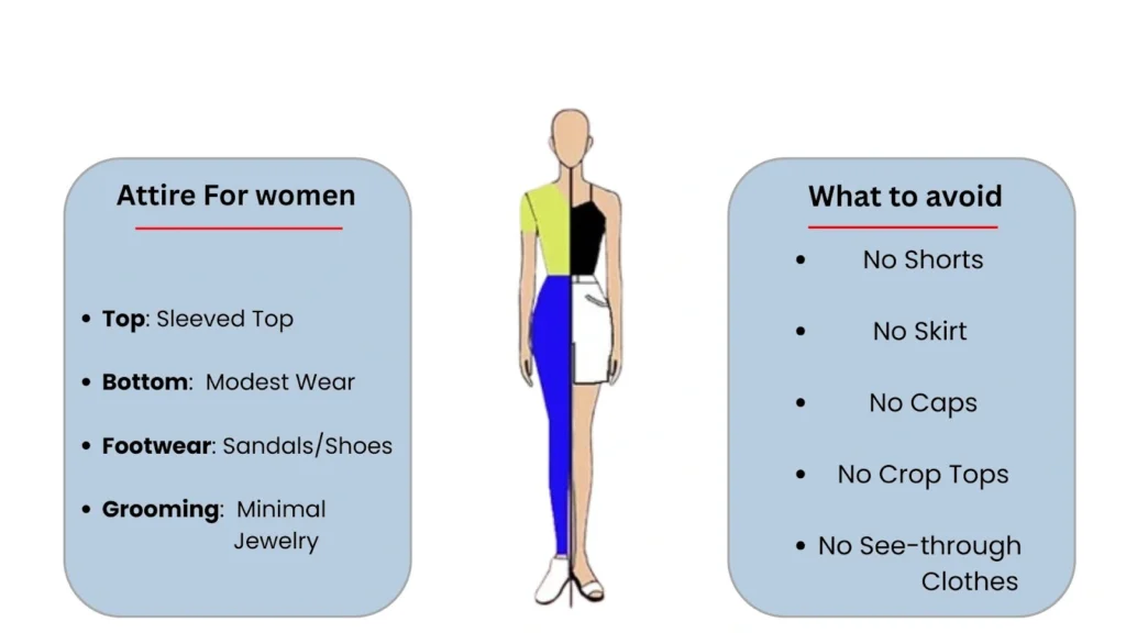 Attire for Female showing what to wear and what to avoid for NBI Clearance.