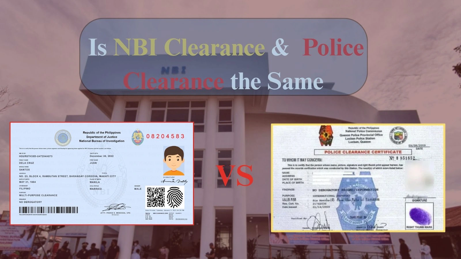 Police Vs NBI Police | Is NBI And Police Clearance The Same 1 The banner image highlights the comparison between NBI clearance and Police Clearance to help users quickly understand their differences.
